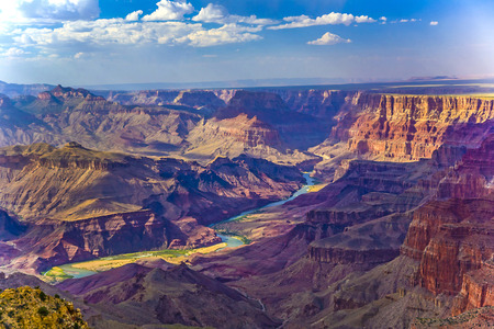 Grand canyon at sunrise with river Coloradoの写真素材