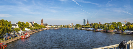 FRANKFURT, GERMANY - OCT 3, 2015: one million people celebrate the 25th day of German unity at river main in Frankfurt, Germany.のeditorial素材