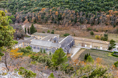 aerial of Senanque abbey in the  Provence, Franceの写真素材