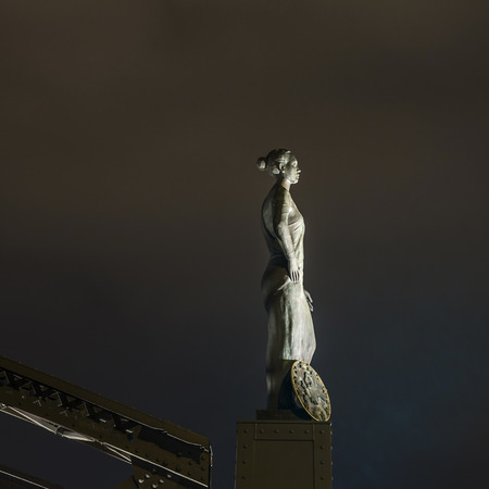 statue of Europa at the Brooks Bridge of Hamburgの写真素材