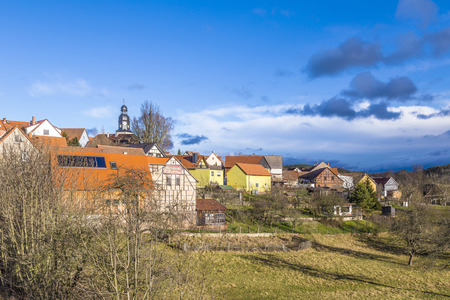 small village of Seitenroda near famous medieval Leuchtenburgのeditorial素材