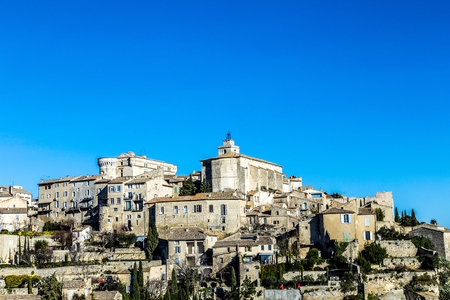panorama of medieval town of Gordes, Provence. Franceのeditorial素材