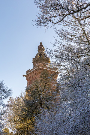 Wilhelm I Monument on Kyffhaeuser Mountain Thuringia, Germany under blue skyの写真素材