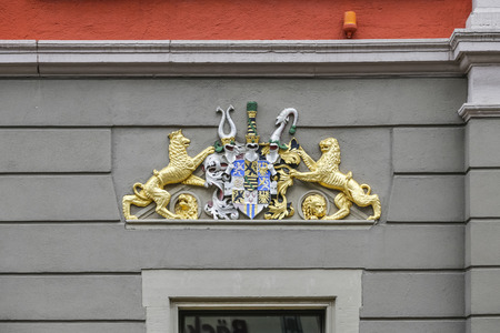 scenic emblem at town hall in Gothaの写真素材