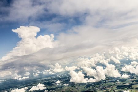 aerial of  beautiful clouds giving a harmonic patternの写真素材
