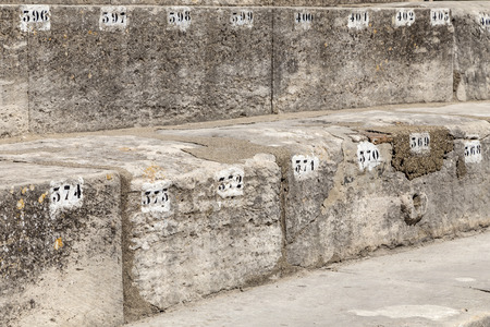 marked seat number in arena in Arles, Franceの写真素材