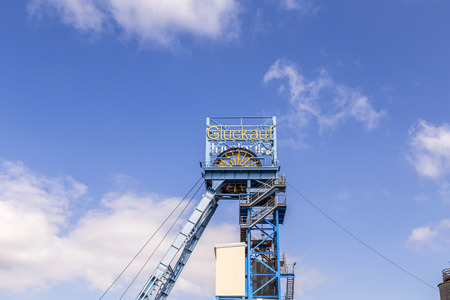 SONDERSHAUSEN, GERMANY - SEP 18, 2016: view to shaft of mining plant Sondershausen in Germany....