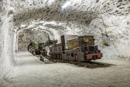 SONDERSHAUSEN, GERMANY - SEP 18, 2016: people visit the mining plant Sondershausen in Germany. Reopened as a tourist mine in 1996 and reopened as a halite producing mine in 2006.のeditorial素材