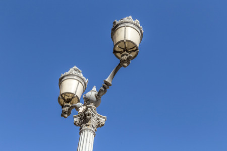 old historic lantern downtown  Aix en provence under blue skyの写真素材