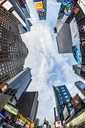 NEW YORK, USA - OCT 21, 2015: Times Square, featured with Broadway Theaters and huge number of LED signs, is a symbol of New York City and the United States.のeditorial素材