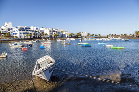 LANZAROTE, SPAIN - MAR 29, 2013: view of Charco de San Gines in Arrecife, Lanzarote, Canary Islands, Spainのeditorial素材