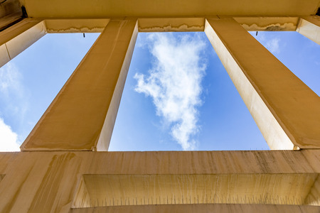 blue sky seen from outdoor window in orange color