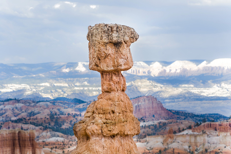 beautiful landscape in Bryce Canyon with magnificent Stone formation, remaining light in the darkの写真素材