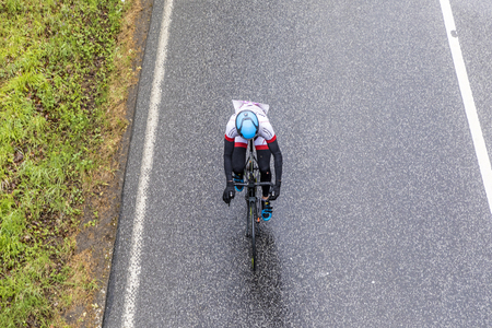 BAD SODEN, GERMANY -MAY 1, 2017: cyclists at  EschbornâFrankfurt â Rund um den Finanzplatz race. It is an annual semi classic cycling race in Germany, starting in Eschborn and finishing in Frankfurt.のeditorial素材
