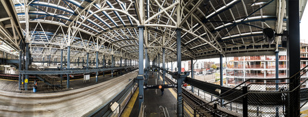CONEY ISLAND, USA - OCT 25, 2015: old railway station in Coney island, the amusement zone of New...