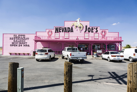PAHRUMP, USA - JULY 18, 2008: station, brothel and bar Nevada Joe at state Route 160  in Pahrump. The brothel opened in 2004 and still operates legal - as decided  by  U.S. District Court of Nevadaのeditorial素材