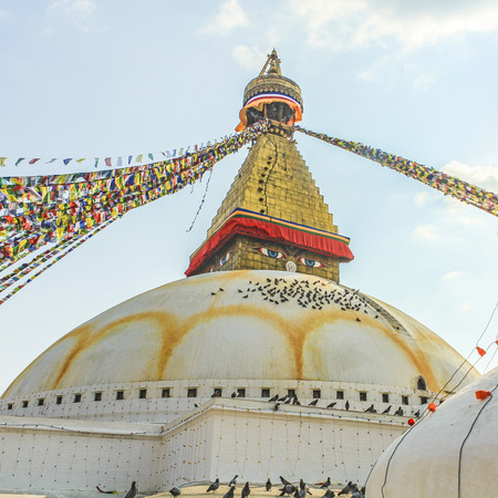 Buddhist religious centre Boudhanath Stupa in Kathmandu, Nepal. Boudhanath is a UNESCO world heritage siteのeditorial素材