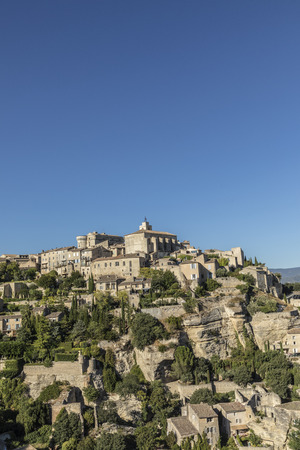 view to scenic village of Gordes, Provence, Franceのeditorial素材