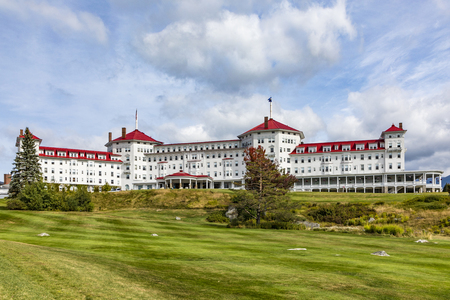 BRETTON WOODS, USA - SEP 20, 2017: famous Mount Washington Hotel  in Jefferson in the mount washington area.のeditorial素材