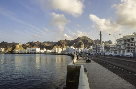 famous corniche of Mutrah in early morning without people