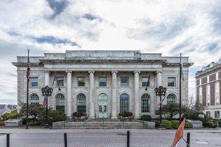 View to historic city hall in Pittsfieldのeditorial素材