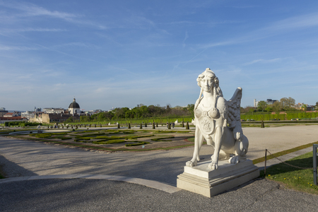 Belvedere Palace in summer in Vienna, Austriaのeditorial素材