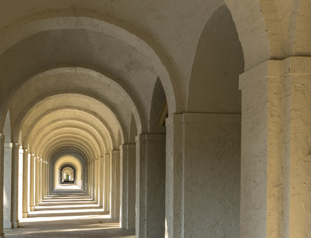 colonnade on cemetery in Frankfurtの写真素材
