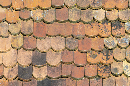 old red tiles at the roof as harmonic background