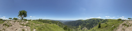 panoramic view at  summit le Hoheneck at haute du crete in the alsace region in France