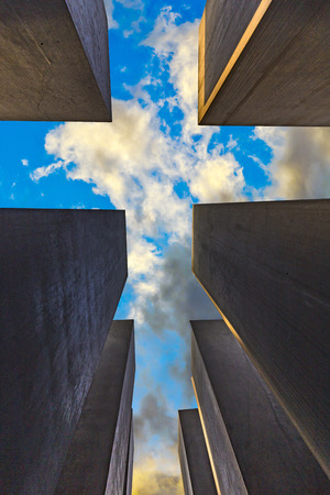 BERLIN, GERMANY - NOV 17, 2014: View of Jewish Holocaust Memorial in Berlin, Germany. Peter Eisenman createt the monument in 2006.のeditorial素材