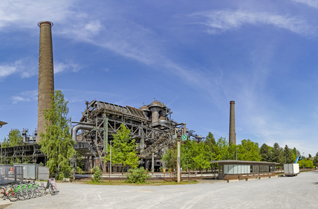 Disused blast furnace plant in Duisburg, Ruhr area district industry ruinsのeditorial素材