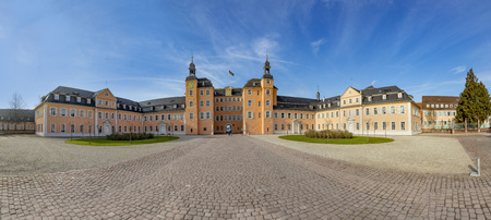 Schwetzingen, Germany - FEB 6, 2019: famous palace in Schwetzingen Palace gardens. It is the largest palace garden in Germany.のeditorial素材