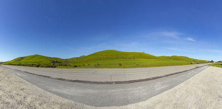 green hilly landscape at Cayucos in California, USA