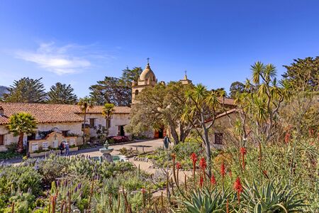 CARMEL, USA - MAR 15, 2019: outside view of Carmel mission in Carmel, the historic mission in California.のeditorial素材