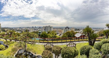 LOS ANGELES, USA - MAR 5, 2019: scenic view from Hollywood hills to Hollywood downtown.のeditorial素材