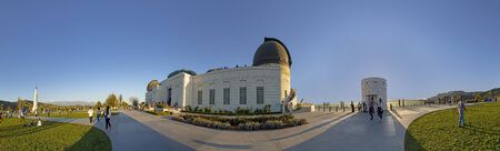 LOS ANGELES, USA - MAR 17, 2019: LOS  People at Griffith Observatory in Los Angeles in sunset time....