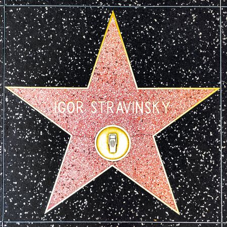 LOS ANGELES, USA - MAR 17, 2019: closeup of Star on the Hollywood Walk of Fame for Igor Stravinsky.のeditorial素材