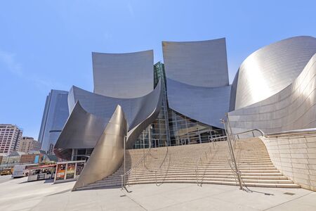 LOS ANGELES, USA - MAY 3, 2019: Walt Disney Concert Hall designed by architect Frank Gehry, is home of the Los Angeles Philharmonic orchestra and the Los Angeles Master Chorale.のeditorial素材