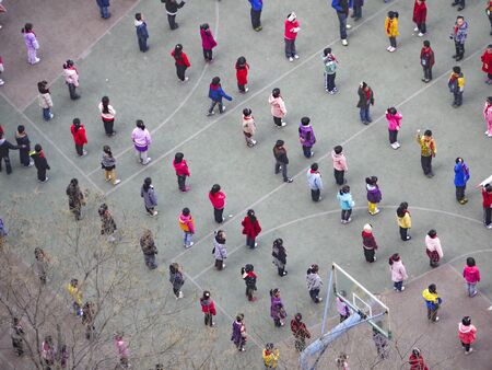 SHANGHAI - MARCH 29, 2011: people execute Taiji Quan in the morning in Shanghai, China. Shadow boxing is a Chinese traditional and accords with structure of Human Body and law of nature.のeditorial素材