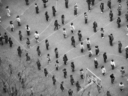 SHANGHAI - MARCH 29, 2011: people execute Taiji Quan in the morning in Shanghai, China. Shadow boxing is a Chinese traditional and accords with structure of Human Body and law of nature.のeditorial素材