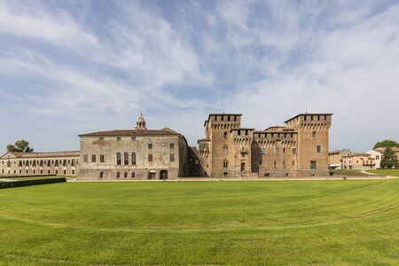 Medieval fortress, Gonzaga Saint George (Giorgio) castle in  Mantua (Mantova), Italyのeditorial素材