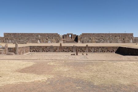 historic Tiwanaku ruins in Bolivia, South America