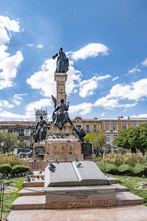 Plaza Murillo, Bolivian Palace of Government and Metropolitan Cathedral in La Pazのeditorial素材