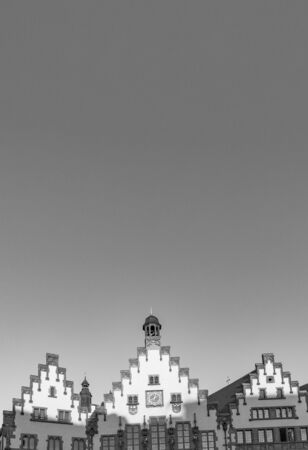 gable of famous town hall at the Roemer in Frankfurt, Germanyの写真素材