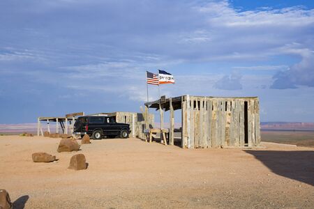 Monument valley, USA - July 11, 2008: souvenir shop in Monument valles run by indian tribals Navajo.のeditorial素材