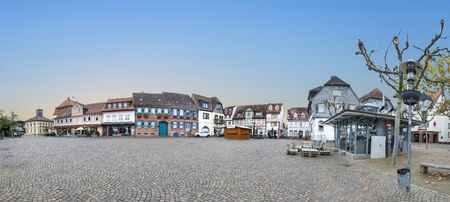 Dieburg, Germany - October 27, 2019: view to medieval market place in Dieburg, Hesse, Germany.のeditorial素材