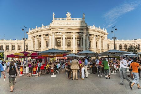 Vienna, Austria - November 21, 2009:  people enjoy the market in front of the Hofburg Theater in Vienna at Graben street.のeditorial素材
