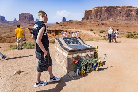 Monument Valley - USA - July 12, 2008: grave of soldier Cly, died by lightning. His family is a sponsor of the Monument Valley, Arizona, USA.のeditorial素材