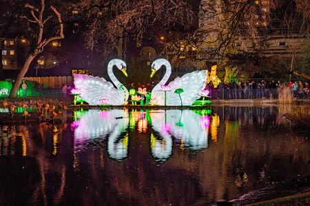 Cologne, Germany - January 19, 2020: CHINA LIGHT-FESTIVAL from DECEMBER, 7th 2019 TO JANUARY, 19th 2020 at Cologne Zoo.のeditorial素材