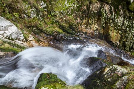 famous elisabethen waterfall in Oppenau in the black forest region in Germanyの写真素材